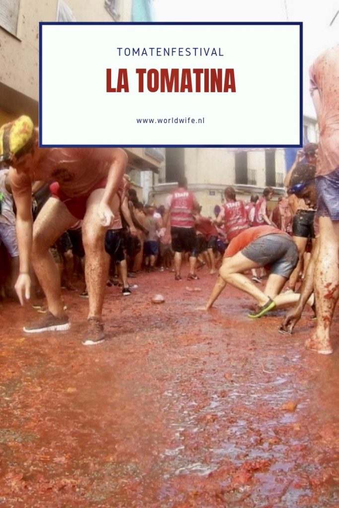 La Tomatina, het bizarre tomatenfestival in Buñol nabij Valencia in Spanje.