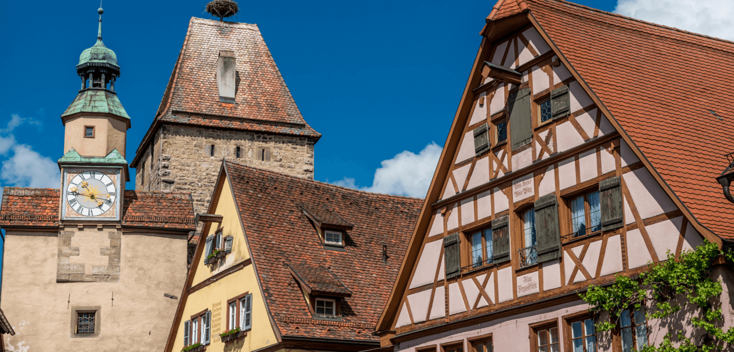 De mooiste bezienswaardigheden in Rothenburg ob der Tauber (Romantische Strasse, Duitsland).