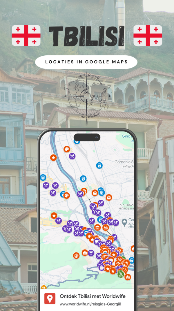 Al mijn tips voor Tbilisi verzameld op een kaart in Google Maps.