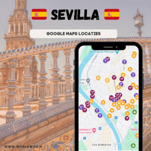 Alle locaties van bezienswaardigheden in Sevilla in Google Maps.