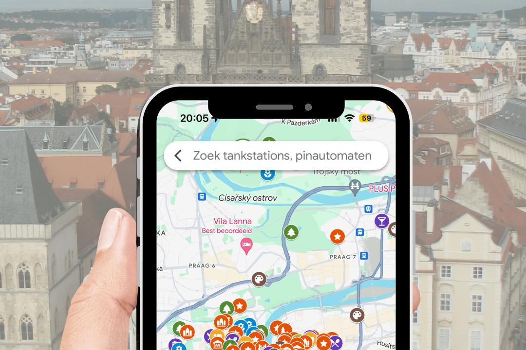 Al mijn tips voor Praag verzameld op een kaart in Google Maps.