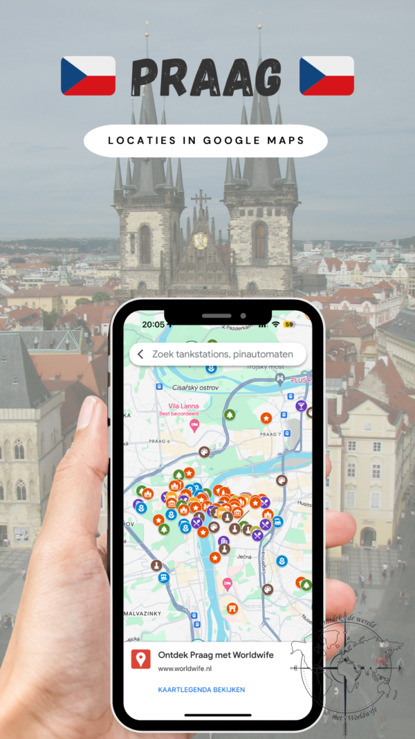 Al mijn tips voor Praag verzameld op een kaart in Google Maps.