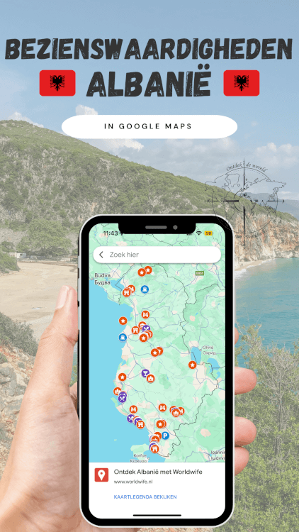 Al mijn tips voor Albanië verzameld op een kaart in Google Maps.